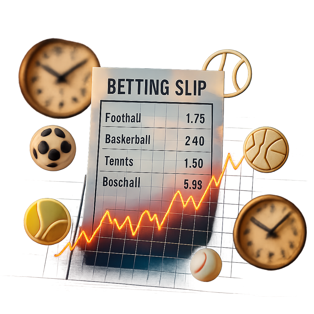 An artistic representation of sports betting dynamics, showcasing a transparent betting slip with fluctuating